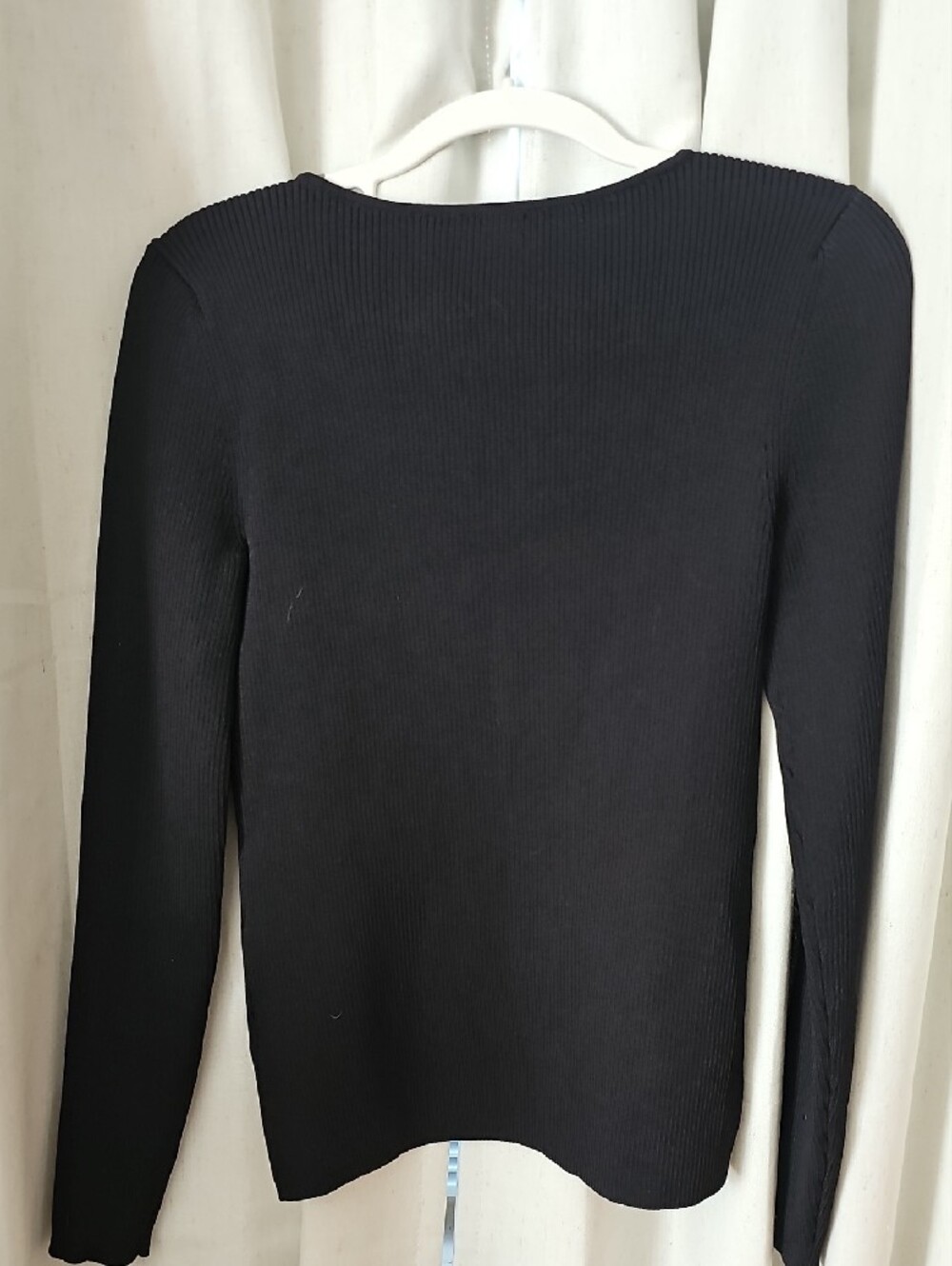 Halogen Black Ribbed Long-Sleeve Square Neck Top - Picture 2 of 3